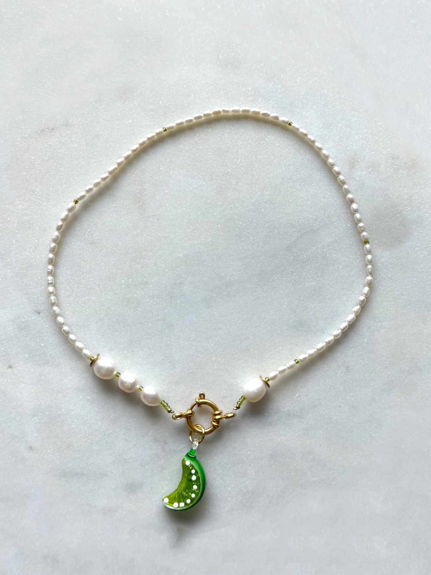 SALÉE vert - collier perles de culture