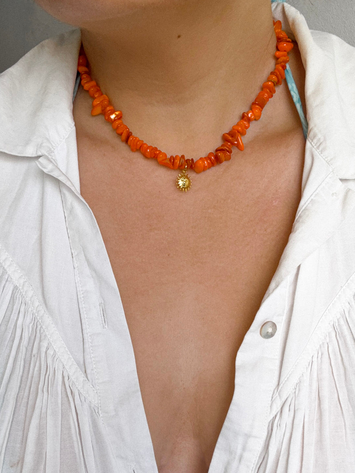 KORAIL orange - collier coquillage