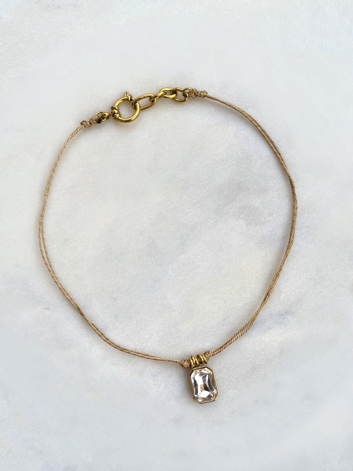 LUX Orange / Turquoise / Jaune / Orange / Jaune - collier cordon verre