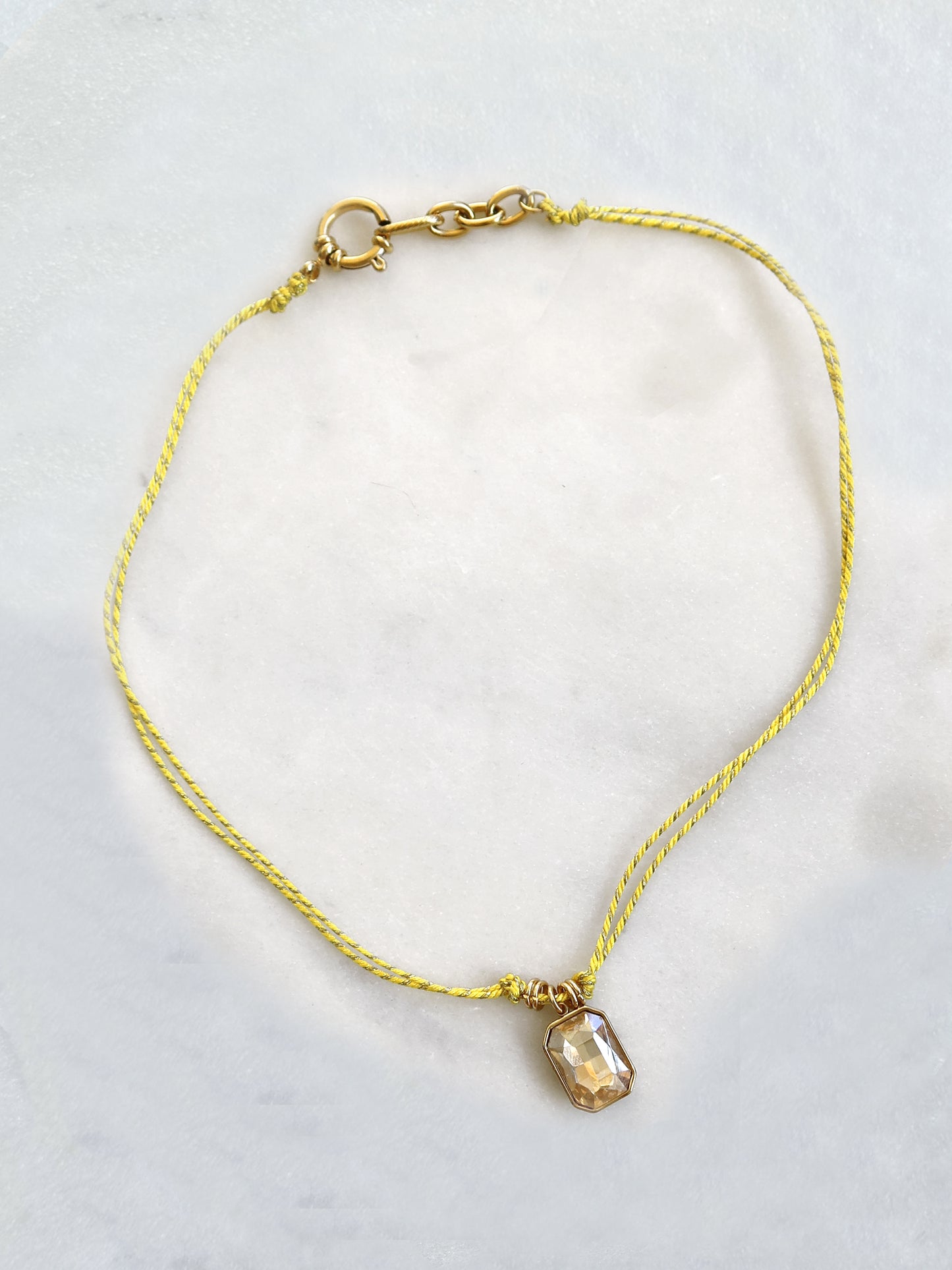 LUX Orange / Turquoise / Jaune / Orange / Jaune - collier cordon verre