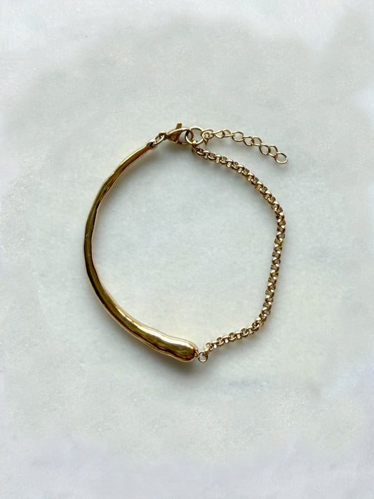 CONCHA - bracelet demi-jonc maille forçat