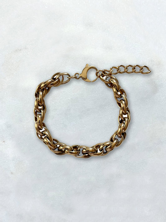 LUNAE - bracelet maille forçat cordée