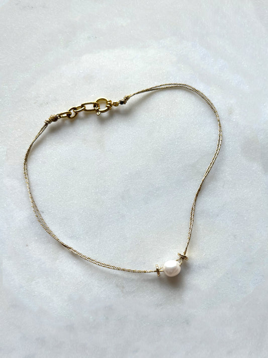 DULCE Sable / Ciel - collier cordon perles de culture