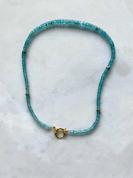 LAGON - collier jute pierres semi-précieuses
