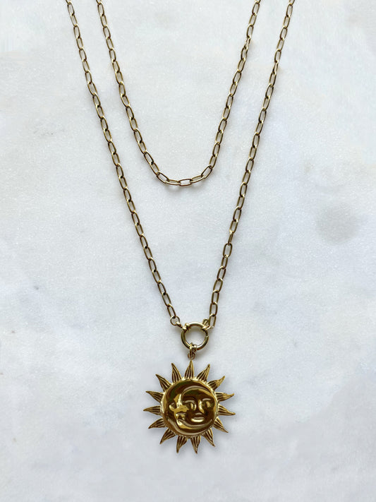 SOLAR LUNA - sautoir maille forçat simple