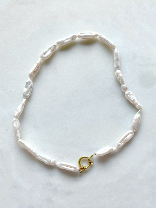 PERLA HORIZONTE - collier perle biwa