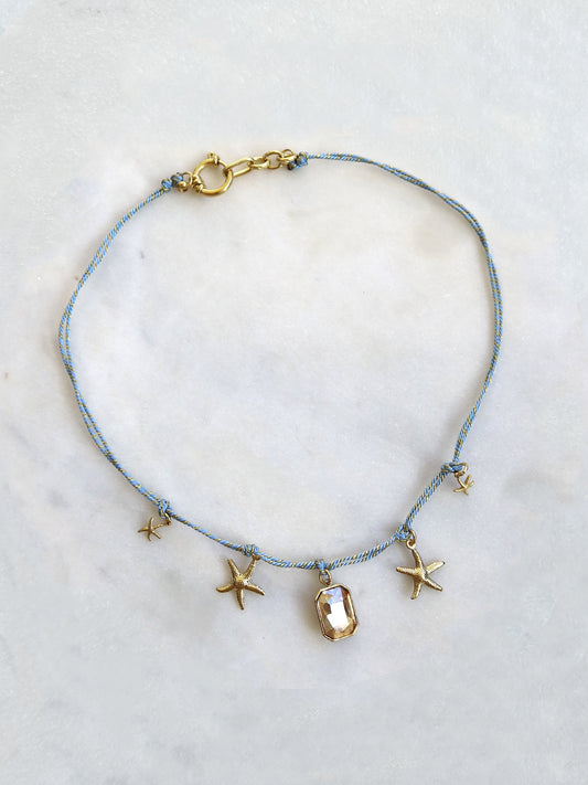 STEL - collier cordon pampille étoiles