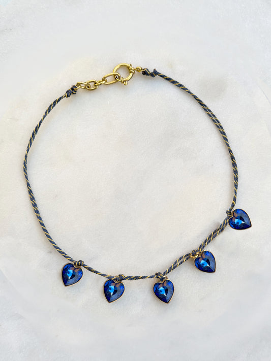 KOEUR - collier cordon orage pampille coeur