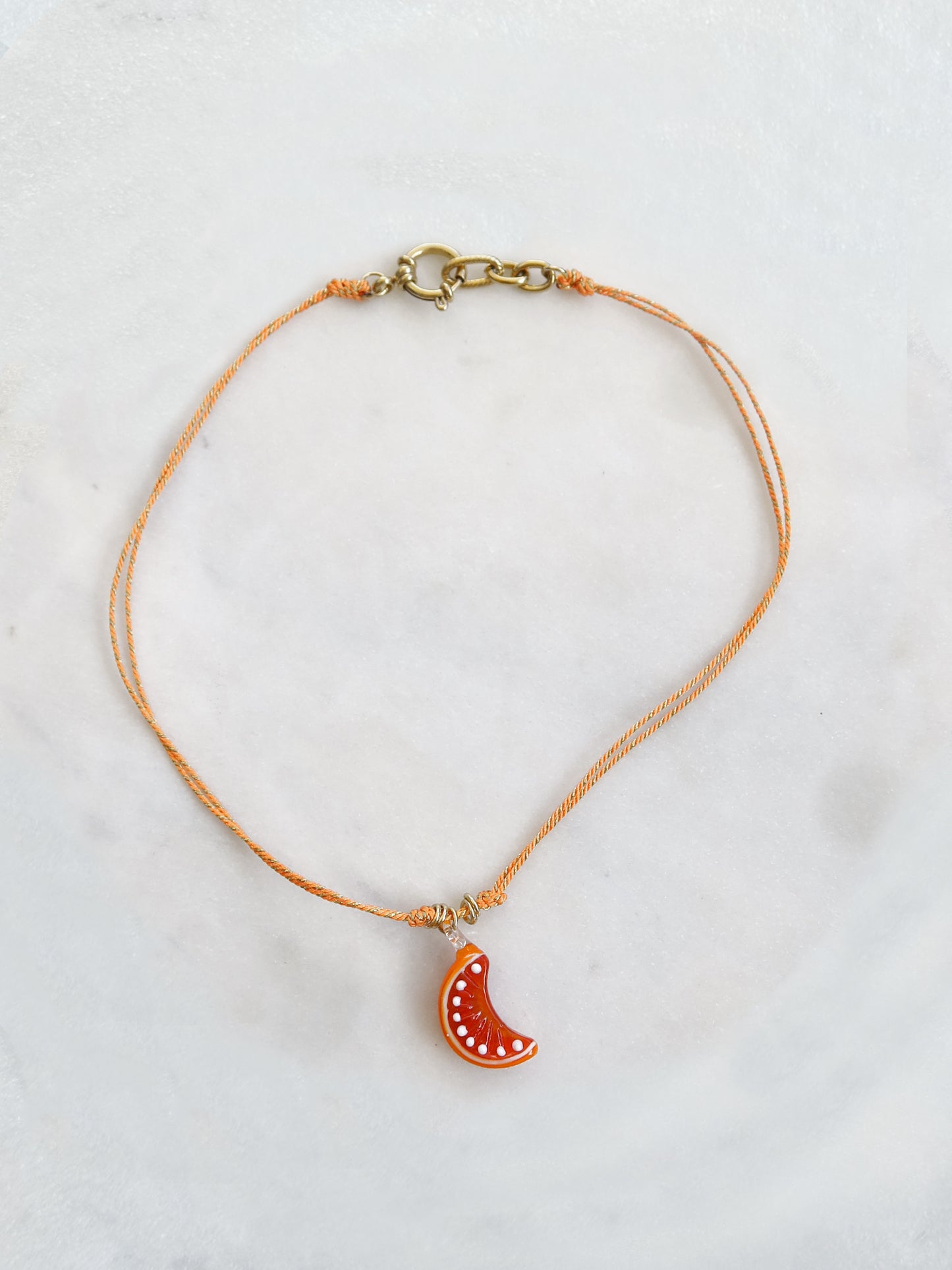 NECTARINE - collier cordon lucky charms verre