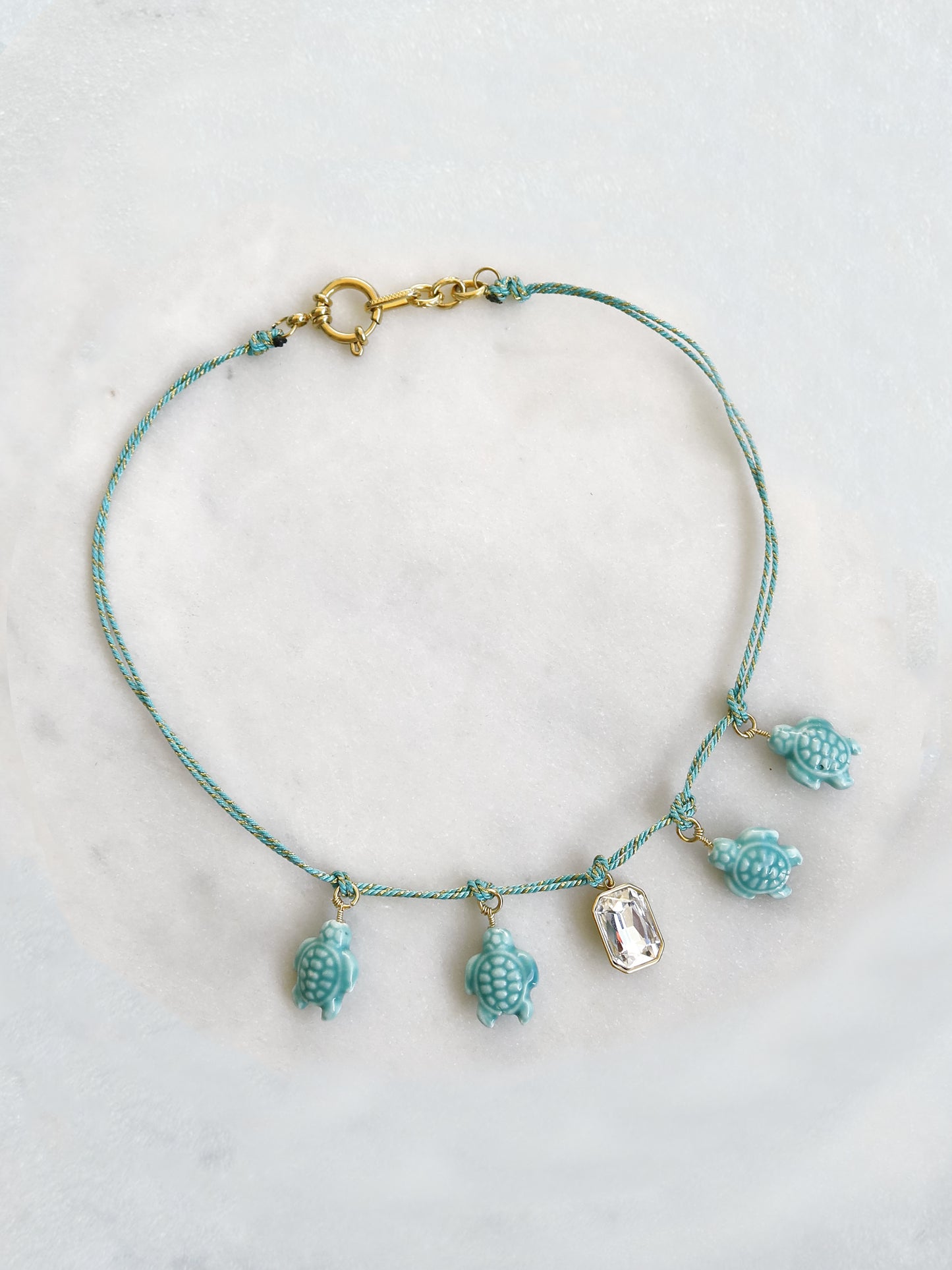 TURTLE - collier cordon pampille tortues