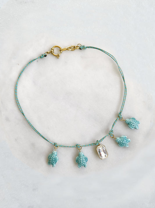 TURTLE - collier cordon pampille tortues