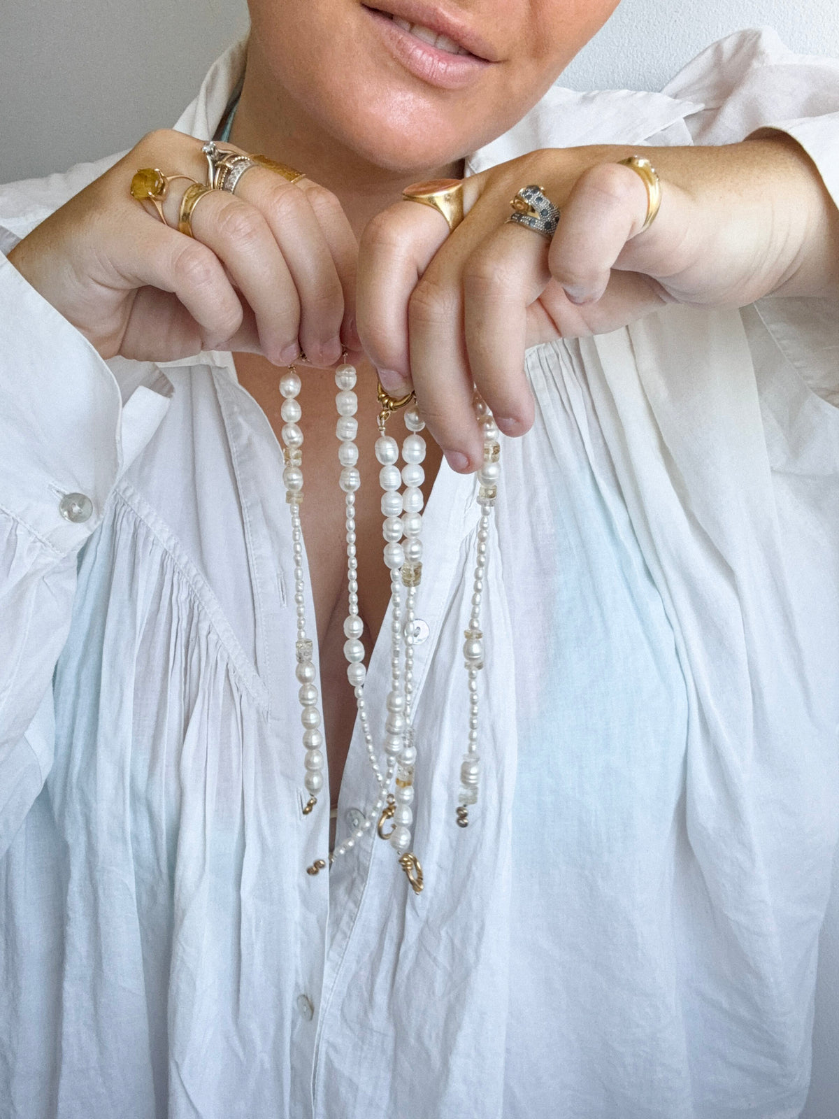 PERLA RAYO - bracelet perles de culture, citrine