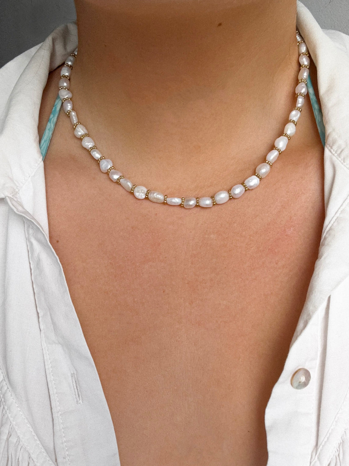 PERLA M - collier perles de culture & acier inoxydable