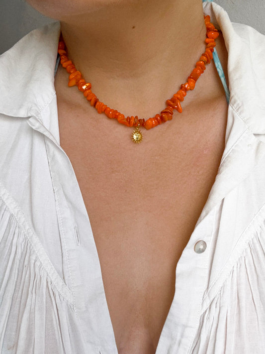 KORAIL orange - collier coquillage