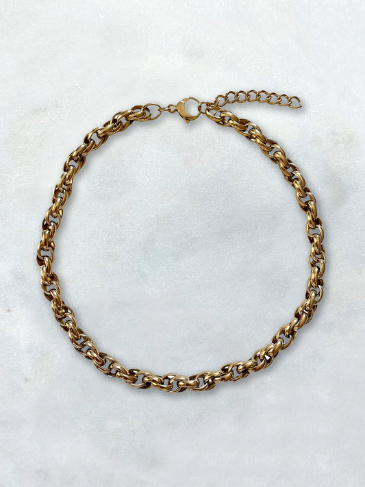 LUNAE - collier maille forçat cordée