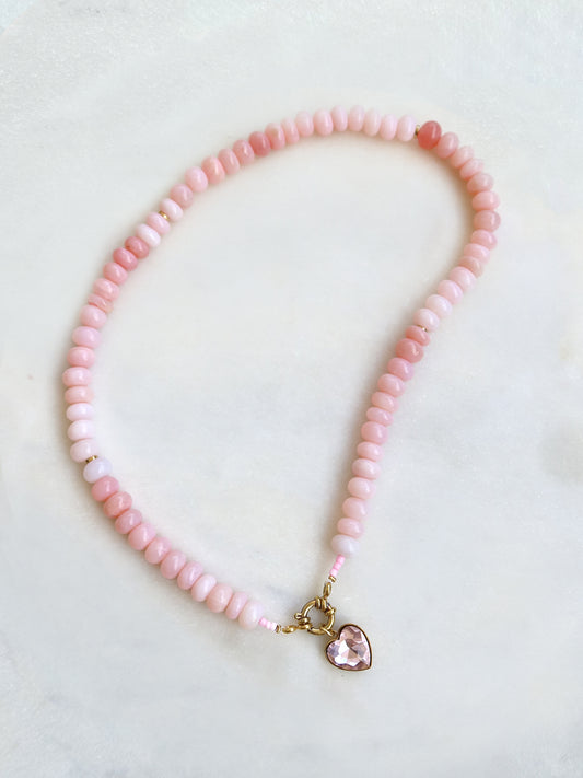 OPALE Rose - collier pierres semi-précieuses