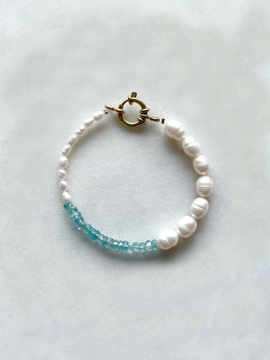 PERLA LAGON - bracelet perles de culture, apatite