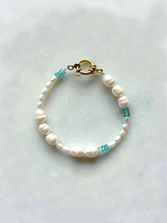 PERLA LAGON- bracelet perles de culture, apatite