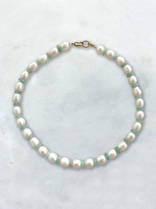 PERLA AMAZONA - collier perles & pierres semi-précieuses