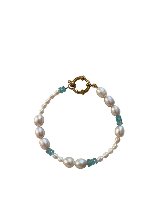 PERLA LAGON- bracelet perles de culture, apatite