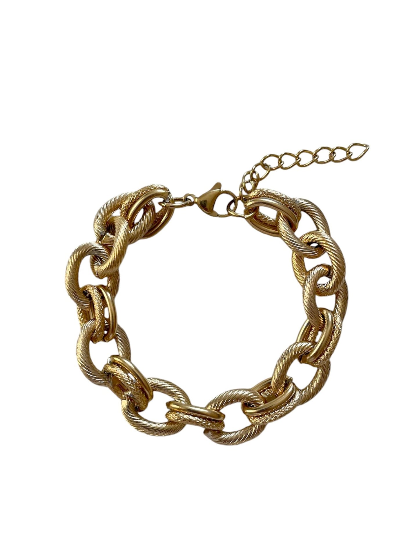 LUZ - bracelet double maille forçat torsadé